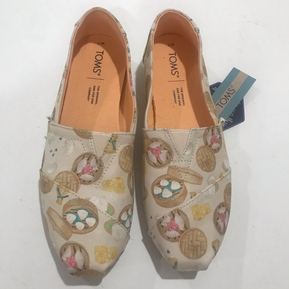 Toms NWT alpargatas natural  dumpling print 7W - Picture 1 of 5